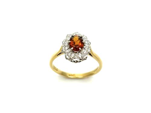 18ct Yellow Gold Citrine & Diamond Ring