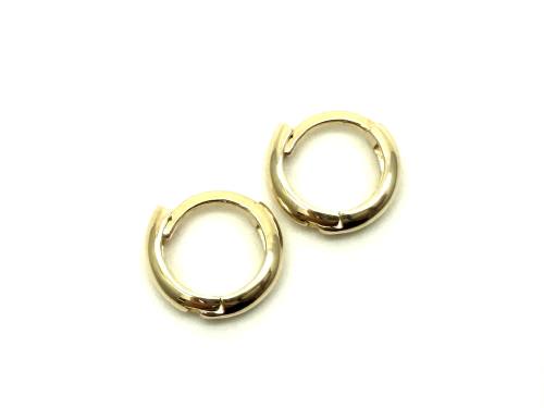 9ct Yellow Gold Hinged Hoop Earrings 10mm