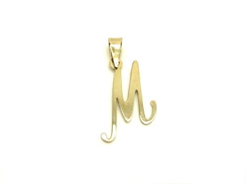 9ct Yellow Gold Initial 'M' Pendant