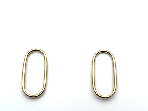 9ct Yellow Gold Open Oval Stud Earrings