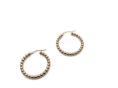 9ct Rose Gold Ball Hoop Earrings 24mm