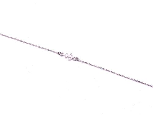 Silver Anchor Charm Anklet 9 Inch