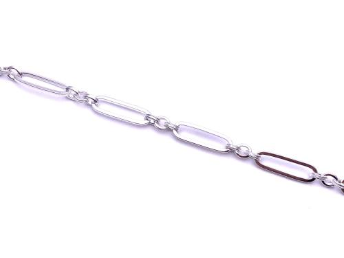 Silver Paperclip Link Bracelet 7.5 Inch