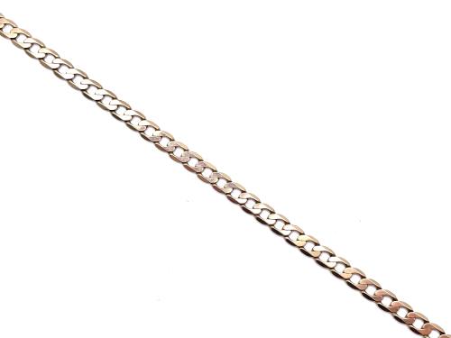 9ct Yellow Gold Flat Curb Link Bracelet