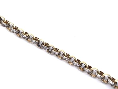 9ct Yellow Gold CZ Belcher Bracelet