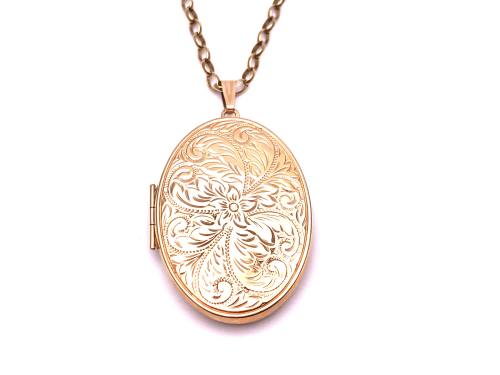 9ct Large Locket & Chain