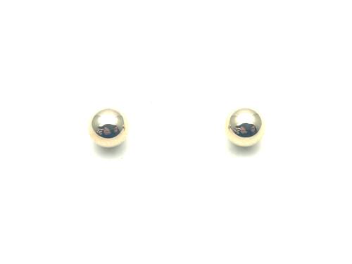 9ct Yellow Gold Ball Stud Earrings 6mm