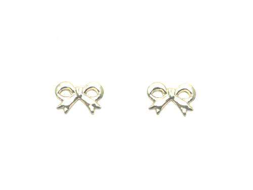 9ct Yellow Gold Bow Studs 9mm