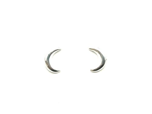 Silver moon Earrings 8mm