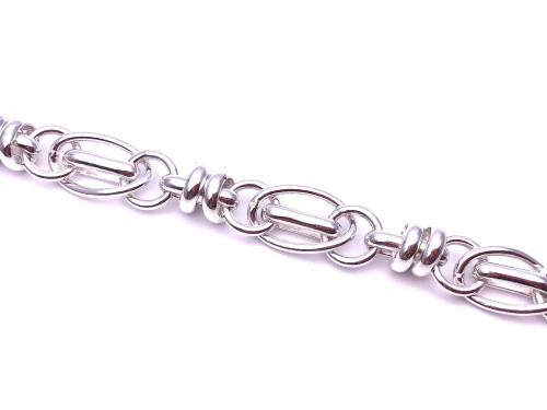 Silver Fancy Link Bracelet 7.5 Inch