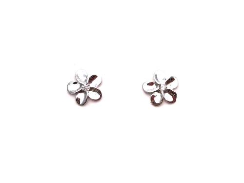 Silver Flower Earrings 8x8mm