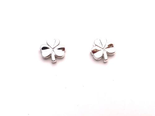 Silver Clover Stud Earrings 10x9mm