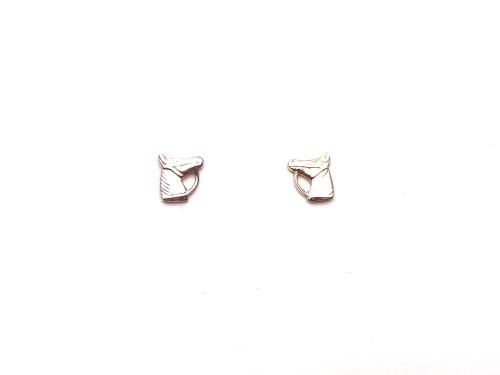 Silver Horses Head Stud Earrings