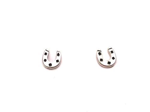 Silver Horseshoe Stud Earrings