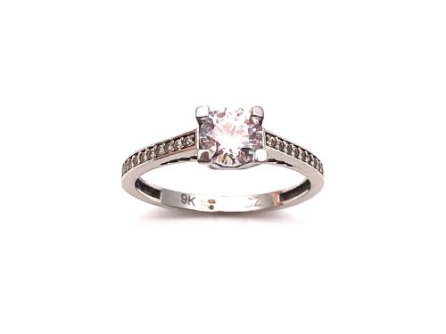 9ct  White Gold Solitaire Ring