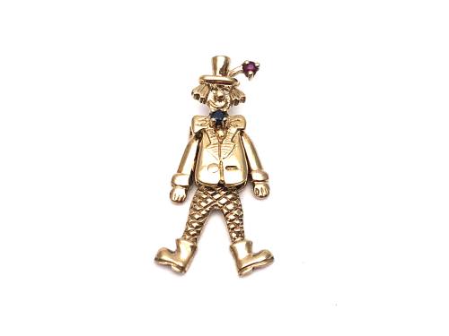 9ct Yellow Gold Clown Pendant