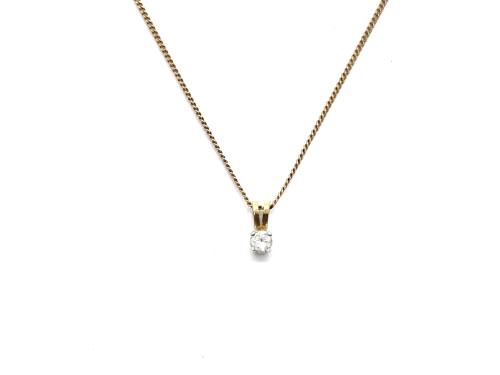 18ct Yellow Gold Diamond Pendant& Chain