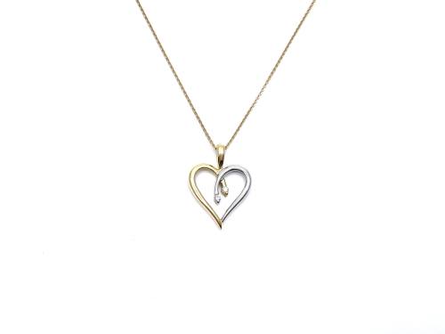 18ct Diamond Heart Pendant & Chain