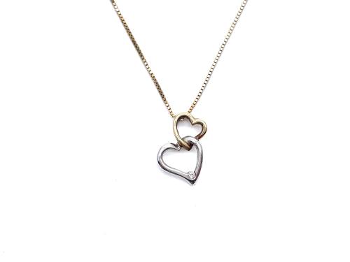 9ct Diamond Heart Pendant & Chain