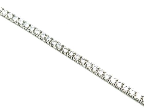 Silver CZ Tennis Bracelet 6 Inch