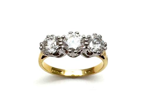 18ct Yellow Gold Diamond 3 Stone Ring