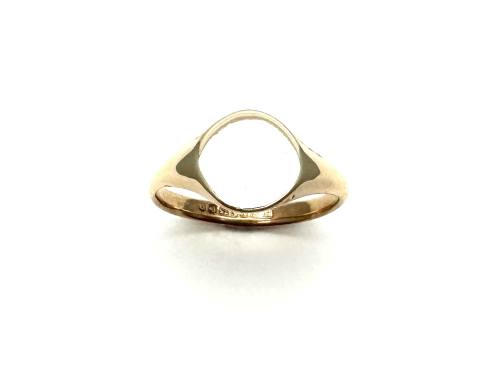 9ct Yellow Gold Plain Oval Signet Ring