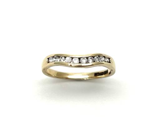 9ct Yellow Gold CZ Wishbone Ring