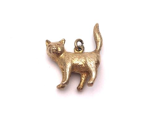 9ct Yellow Gold Cat Charm