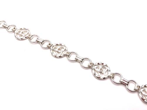 Silver Celtic Bracelet 7.5 Inch