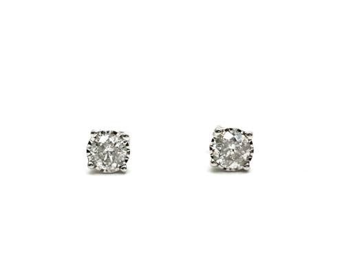 9ct White Gold Diamond Stud Earrings 1.51ct