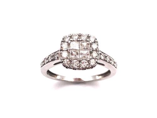 18ct White Gold Diamond Cluster Ring