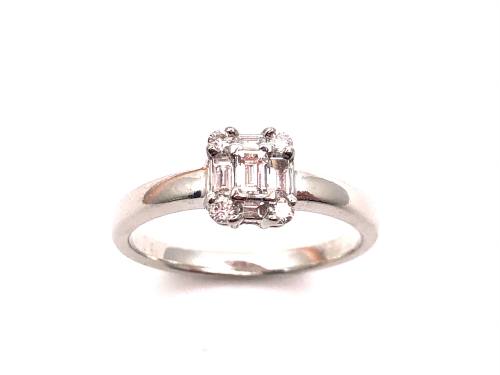 Platinum Diamond Cluster Ring