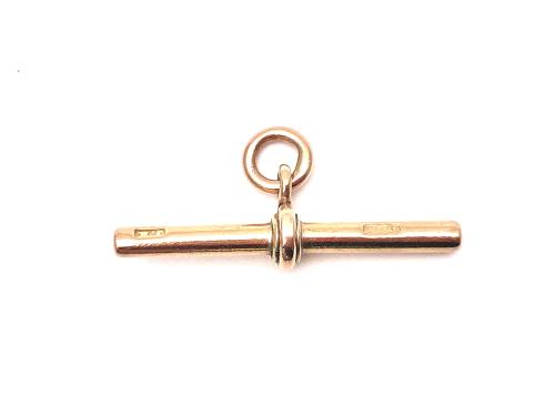 An Old 9ct Yellow Gold T Bar Pendant