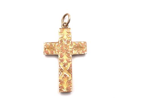 9ct Engraved Cross Pendant 1901