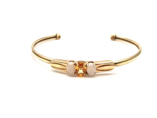 9ct Opal & Citrine Torque Bangle