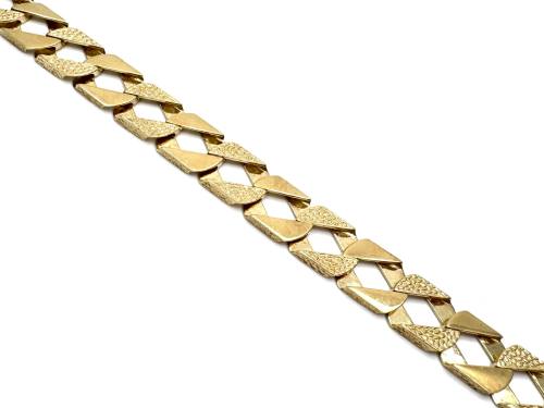 9ct Yellow Gold Patterned Curb Bracelet