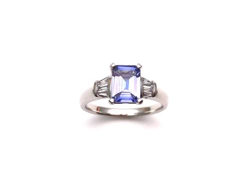 Platinum Tanzanite & Diamond Ring 0.20ct