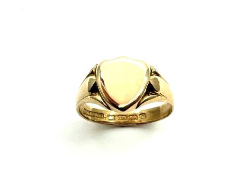 An 18ct Yellow Gold Shield Signet Ring