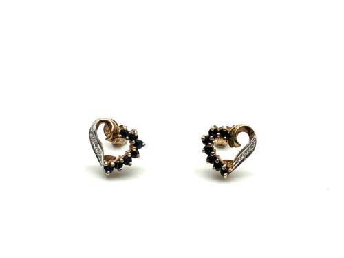 9ct Gold Sapphire & Diamond Earrings