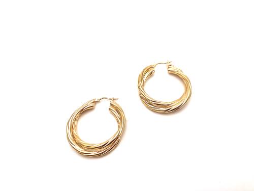 9ct Yellow Gold Chunky Hoop Earrings