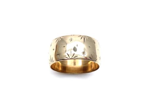 9ct Yellow Gold Patterned Wedding Ring