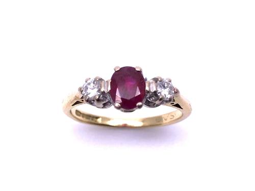 18ct Yellow Gold Ruby & Diamond Ring