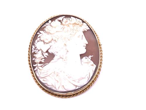 9ct Yellow Gold Cameo Brooch