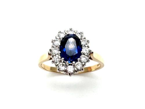 14ct Synthetic Sapphire & CZ Ring