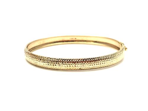 9ct Yellow Gold Patterned Bangle