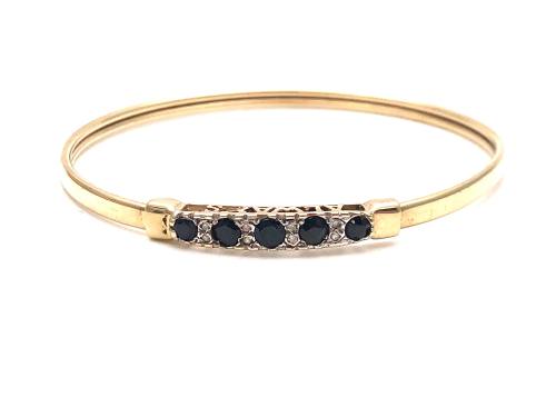 9ct Sapphire & Diamond Bangle