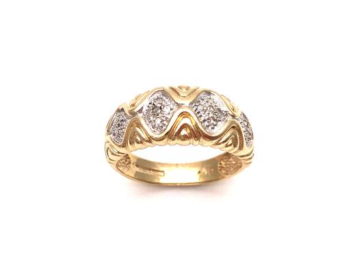 9ct Yellow Gold Diamond Pave Ring