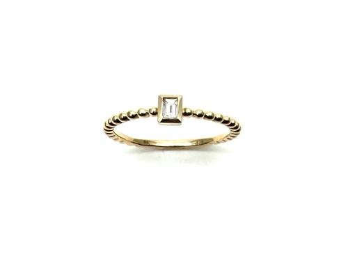 9ct Yellow Gold Diamond Bobble Solitaire Ring