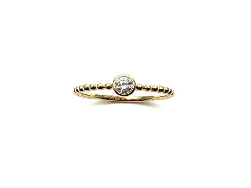 9ct Yellow Gold Diamond Bobble Solitaire Ring