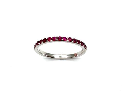 9ct White Gold Ruby Half Eternity Ring